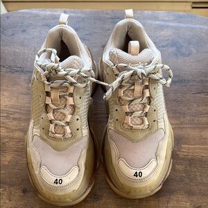 Balanciaga Beige and Tan Sneakers